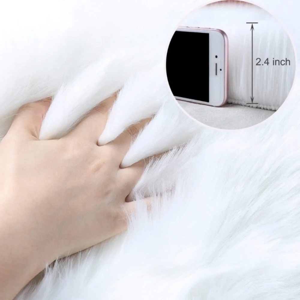 - White Faux Fur Throw - soft & silky!